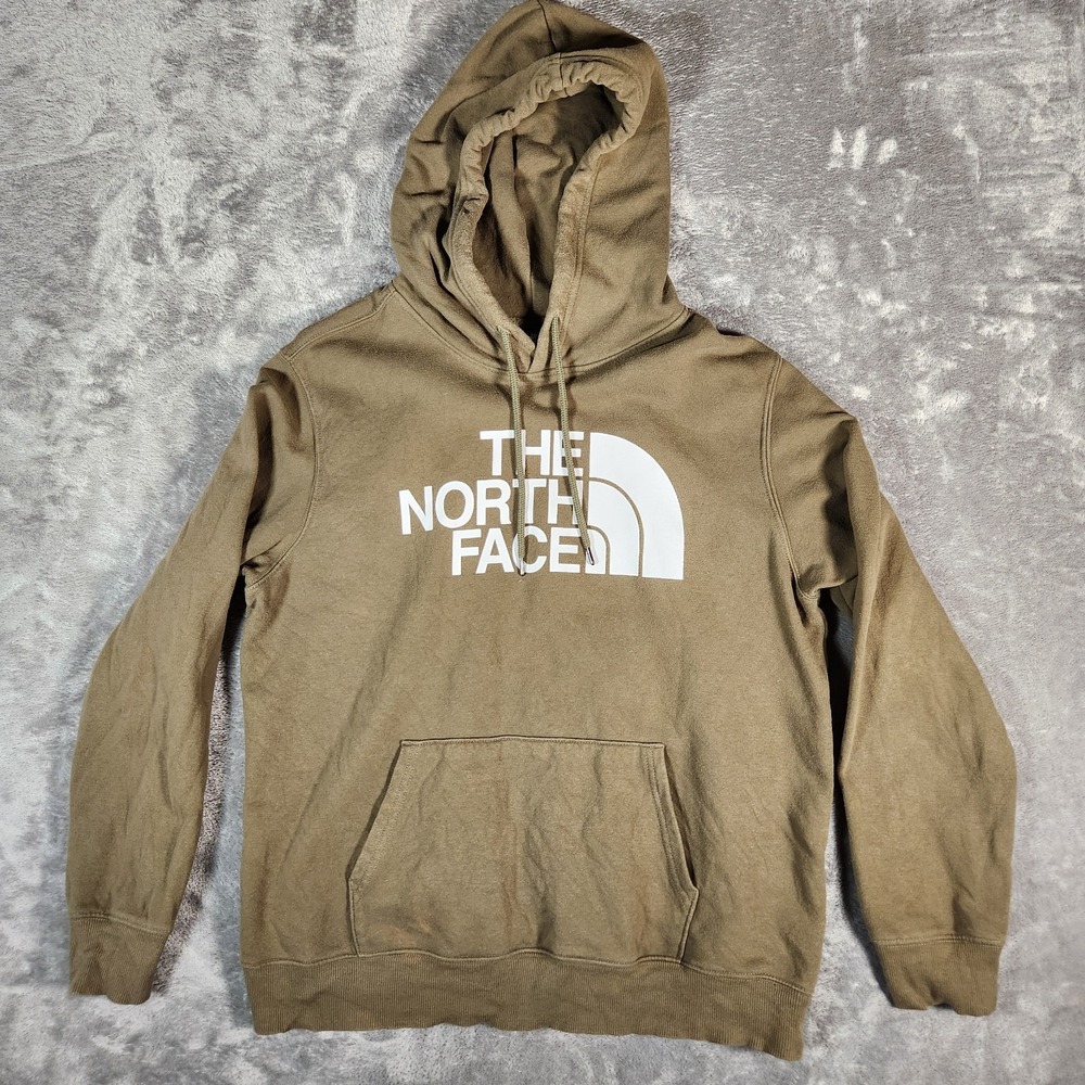 The North Face Olive Green Hoodie with White Logo